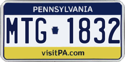 PA license plate MTG1832