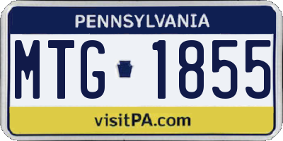 PA license plate MTG1855