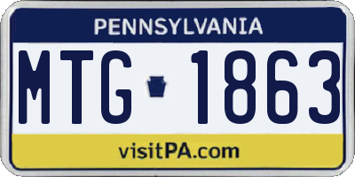 PA license plate MTG1863