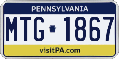 PA license plate MTG1867