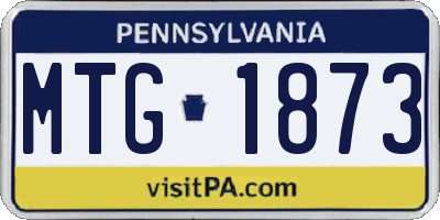PA license plate MTG1873