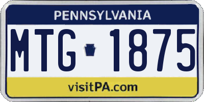 PA license plate MTG1875