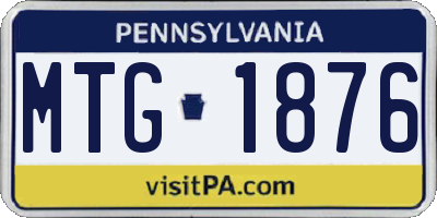 PA license plate MTG1876