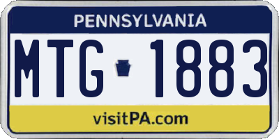 PA license plate MTG1883