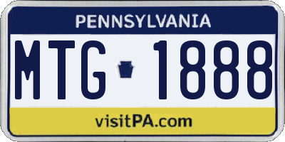 PA license plate MTG1888