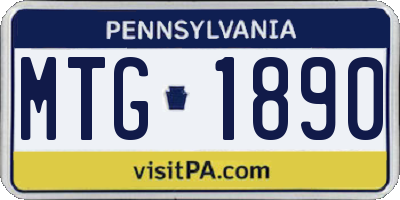 PA license plate MTG1890