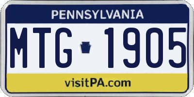 PA license plate MTG1905