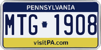 PA license plate MTG1908