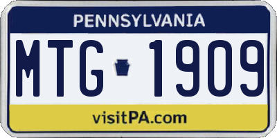 PA license plate MTG1909