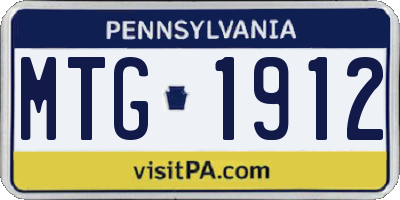 PA license plate MTG1912
