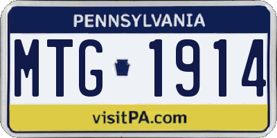 PA license plate MTG1914