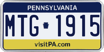 PA license plate MTG1915