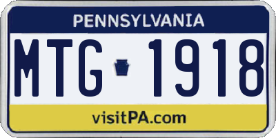 PA license plate MTG1918