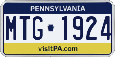 PA license plate MTG1924