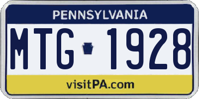 PA license plate MTG1928