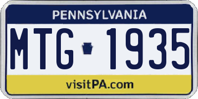 PA license plate MTG1935