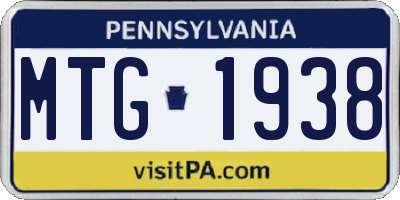 PA license plate MTG1938