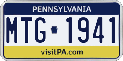 PA license plate MTG1941