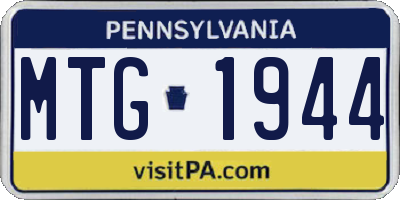 PA license plate MTG1944