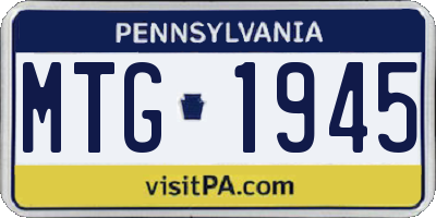 PA license plate MTG1945