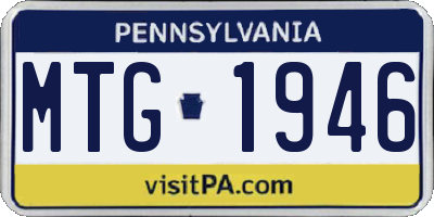 PA license plate MTG1946