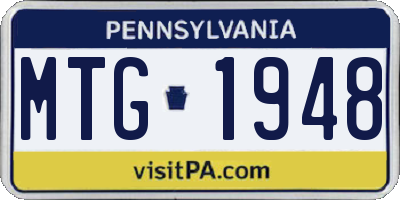 PA license plate MTG1948