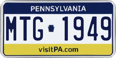 PA license plate MTG1949