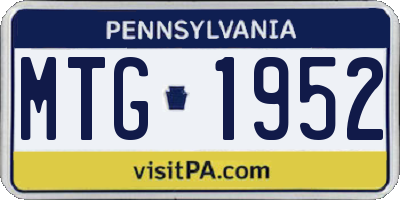 PA license plate MTG1952