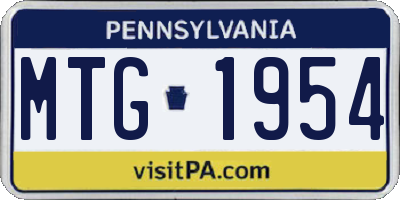 PA license plate MTG1954