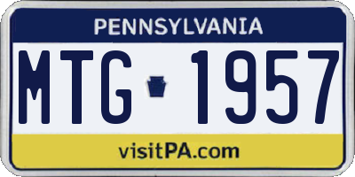 PA license plate MTG1957