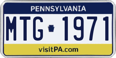 PA license plate MTG1971