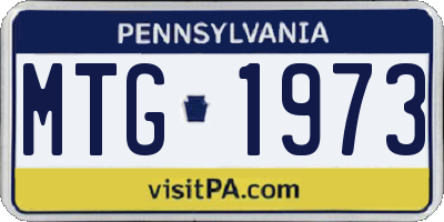 PA license plate MTG1973