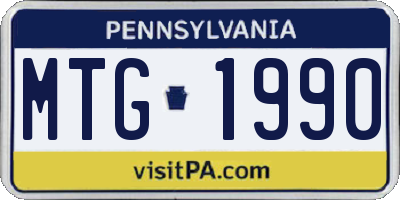 PA license plate MTG1990