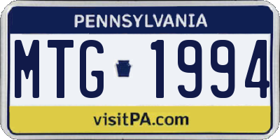PA license plate MTG1994