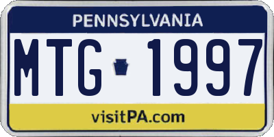 PA license plate MTG1997