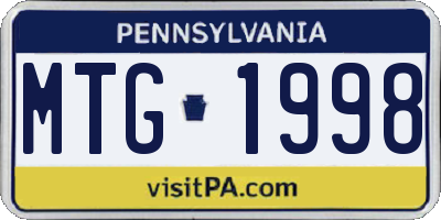 PA license plate MTG1998
