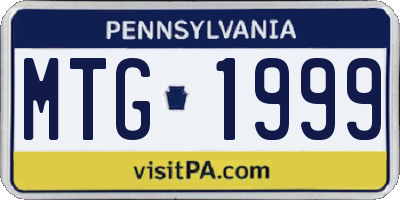 PA license plate MTG1999