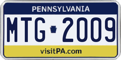 PA license plate MTG2009