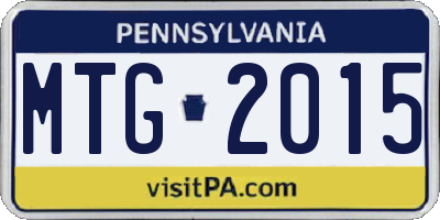 PA license plate MTG2015