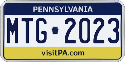 PA license plate MTG2023