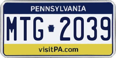 PA license plate MTG2039