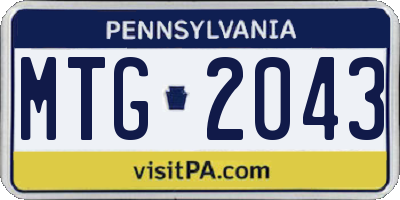 PA license plate MTG2043