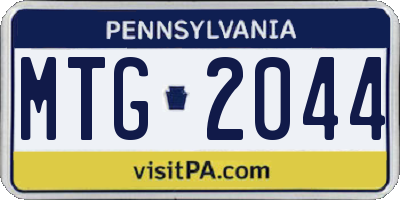 PA license plate MTG2044