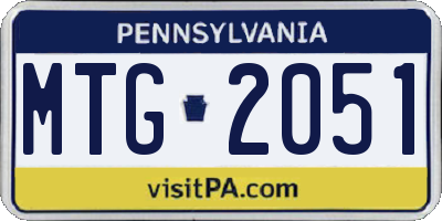 PA license plate MTG2051