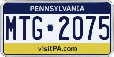 PA license plate MTG2075