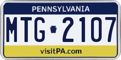 PA license plate MTG2107