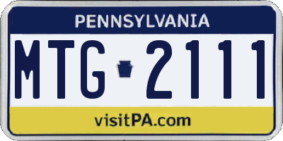 PA license plate MTG2111