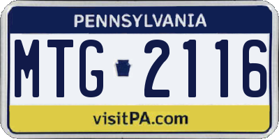 PA license plate MTG2116