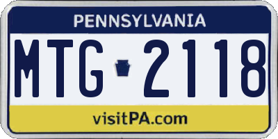 PA license plate MTG2118