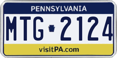 PA license plate MTG2124